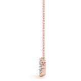 Rose gold Princess Cut V-Shape Diamond Pendant with Four-Prong Setting 2