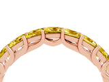 Rose gold Princess Cut Yellow Sapphire Channel-Set Eternity Band with Prong Setting_10