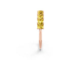 Rose gold Princess Cut Yellow Sapphire Channel-Set Eternity Band with Prong Setting_8