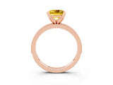 Rose gold Princess Cut Yellow Sapphire Milgrain Pavé Engagement Ring with Four-Prong Setting_39
