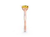 Rose gold Princess Cut Yellow Sapphire Solitaire Engagement Ring with Cathedral Setting and Four-Prong Mount_26