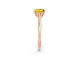 Rose gold Princess Cut Yellow Sapphire Solitaire Engagement Ring with Cathedral Setting and Four-Prong Mount_68