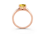 Rose gold Princess Cut Yellow Sapphire Solitaire Engagement Ring with Classic Band and Four-Prong Setting_27