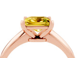 Rose gold Princess Cut Yellow Sapphire Solitaire Engagement Ring with Classic Band and Four-Prong Setting_28