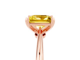 Rose gold Princess Cut Yellow Sapphire Solitaire Engagement Ring with Classic Band and Four-Prong Setting_29