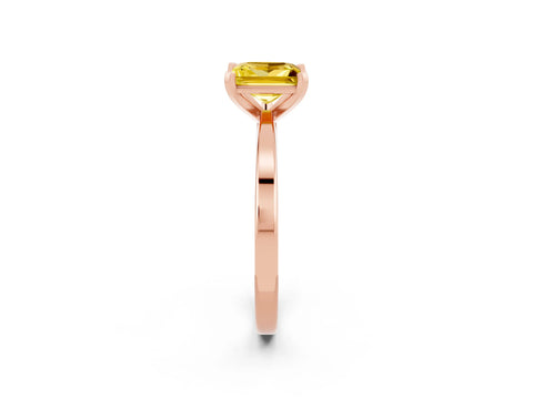 Rose gold Princess Cut Yellow Sapphire Solitaire Engagement Ring with Classic Band and Four-Prong Setting_50