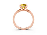 Rose gold Princess Cut Yellow Sapphire Solitaire Engagement Ring with Classic Band and Four-Prong Setting_51