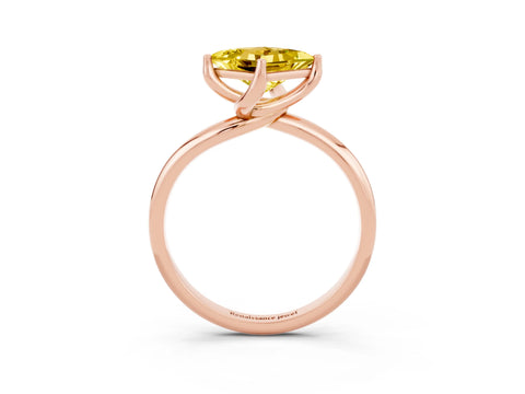 Rose gold Princess Cut Yellow Sapphire Solitaire Engagement Ring with Four-Prong Setting and Classic Band_15