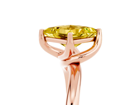 Rose gold Princess Cut Yellow Sapphire Solitaire Engagement Ring with Four-Prong Setting and Classic Band_17
