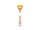 Rose gold Princess Cut Yellow Sapphire Solitaire Engagement Ring with Round Band and Four-Prong Setting_26