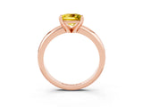 Rose gold Princess Cut Yellow Sapphire Solitaire Engagement Ring with Round Band and Four-Prong Setting_27