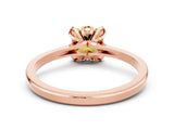 Rose gold Princess Cut Yellow Sapphire Solitaire Ring with Flower Prong Setting and Classic Band_36