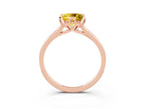 Rose gold Princess Cut Yellow Sapphire Solitaire Ring with Flower Prong Setting and Classic Band_39