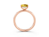 Rose gold Princess Cut Yellow Sapphire Solitaire Ring with Thin Band and Four-Prong Setting_27