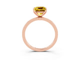 Rose gold Princess Cut Yellow Sapphire Solitaire Ring with Thin Band and Prong Setting_15