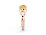 Rose gold Princess Cut Yellow Sapphire Solitaire Ring with Wide Band and Prong Setting_26