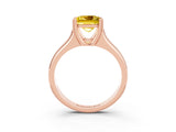 Rose gold Princess Cut Yellow Sapphire Solitaire Ring with Wide Band and Prong Setting_27