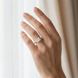 Rose gold Princess Diamond Bezel and Prong Setting with Pave Band_3