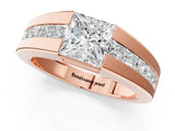 Rose gold Princess Diamond Channel Set Mens Ring_1