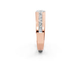 Rose gold Princess Diamond Channel Set Mens Ring_2