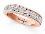 Rose gold Princess Diamond Channel Set Promise Ring with Round Diamond Accents_1