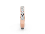 Rose gold Princess Diamond Channel Set Promise Ring with Round Diamond Accents_2