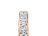 Rose gold Princess Diamond Channel Set Promise Ring with Round Diamond Accents_5