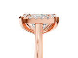 Rose gold Princess Diamond Cluster Halo Solitaire with Four-Prong Setting_97