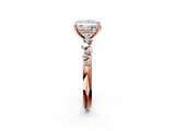 Rose gold Princess Diamond Cluster Prong-Set Solitaire Ring_59