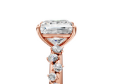 Rose gold Princess Diamond Cluster Prong-Set Solitaire Ring_62