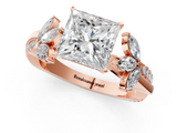 Rose gold Princess Diamond Floral Vine Solitaire Engagement Ring_26
