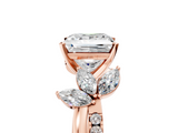 Rose gold Princess Diamond Floral Vine Solitaire Engagement Ring_30