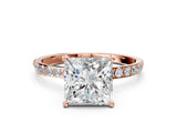 Rose gold Princess Diamond Pavé Band with Six-Prong Setting_27