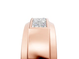 Rose gold Princess Diamond Pavé Panel Mens Band_5