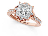 Rose gold Princess Diamond Pave Band with Floral Prong Setting_28