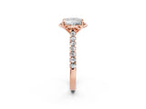 Rose gold Princess Diamond Pave Band with Floral Prong Setting_29