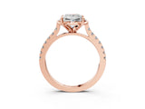 Rose gold Princess Diamond Pave Band with Floral Prong Setting_30