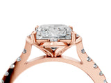 Rose gold Princess Diamond Pave Band with Floral Prong Setting_31