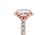 Rose gold Princess Diamond Pave Band with Floral Prong Setting_32