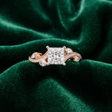 Rose gold Princess Diamond Swirl Band with Prong Setting_10