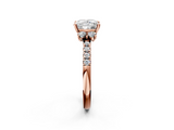 Rose gold Princess Diamond Three-Stone Pave Band with Four-Prong Setting_34