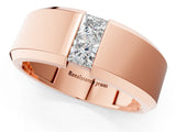 Rose gold Princess Diamond Two-Stone Mens Band_1
