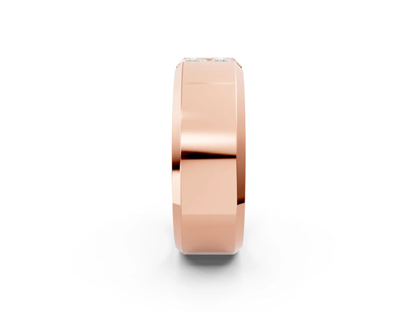 Rose gold Princess Diamond Two-Stone Mens Band