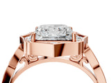 Rose gold Princess Halo Diamond Engagement Ring with Milgrain Band and Four-Prong Setting_41