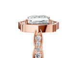 Rose gold Princess Halo Diamond Engagement Ring with Milgrain Band and Four-Prong Setting_42