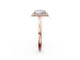 Rose gold Princess Halo Diamond Engagement Ring with Solitaire Band and Four-Prong Setting_22