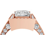 Rose gold Princess Halo Diamond Engagement Ring with Split Shank Band and Four-Prong Setting_10