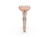 Rose gold Princess Halo Diamond Engagement Ring with Split Shank and Four-Prong Setting_43