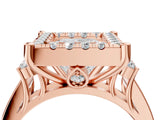 Rose gold Princess Halo Diamond Engagement Ring with Split Shank and Four-Prong Setting_45