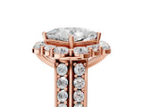 Rose gold Princess Halo Diamond Engagement Ring with Split Shank and Prong Setting_71
